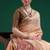 Peach cotton silk printed saree with blouse