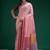 Pink cotton silk printed saree with blouse