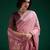 Pink cotton silk printed saree with blouse
