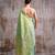 green tissue saree with blouse