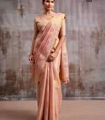 pink tissue saree with blouse