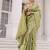 Green silk blend saree with blouse