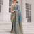 Blue silk blend saree with blouse