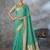 Blue cotton silk saree with blouse