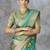 Blue cotton silk saree with blouse
