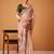 Peach cotton silk printed saree with blouse
