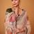 Peach cotton silk printed saree with blouse