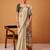 Beige cotton silk printed saree with blouse