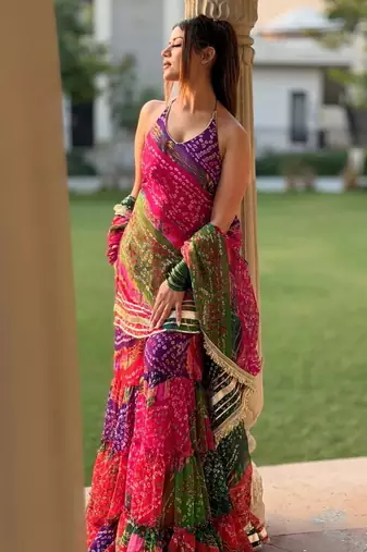 Rangili's Bandhej Printed Sharara Set