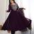 wine faux goergette  party  embroidery wear anarkali  suit set
