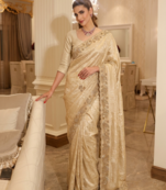 Beads Work Kanjiwaram Silk blend Saree