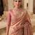 Pink clr Beads work kanjiwaram silk blend saree