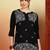 Women black ethnic motifs embroidered lucknowi chikankari short kurtis