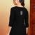 Women black ethnic motifs embroidered lucknowi chikankari short kurtis