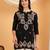 Women black ethnic motifs embroidered lucknowi chikankari short kurtis