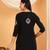 Women black ethnic motifs embroidered lucknowi chikankari short kurtis