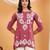 Women lavender ethnic motifs embroidered lucknowi chikankari short kurtis