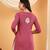 Women lavender ethnic motifs embroidered lucknowi chikankari short kurtis