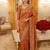 Rust clr Beads work kanjiwaram silk blend saree
