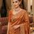 Rust clr Beads work kanjiwaram silk blend saree