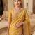 Gold Yellow clr Beads work kanjiwaram silk blend saree