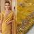 Gold Yellow clr Beads work kanjiwaram silk blend saree