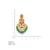South indian gold plated cz chandbali earrings with green red beads & pearl drops