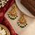 South indian ruby green temple jhumka earrings with pearl  green bead drops