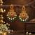 South indian ruby green temple jhumka earrings with pearl  green bead drops