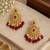 Cz chandbali gold-plated earrings with pink beads & pearl drops