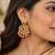 Cz chandbali gold-plated earrings with pink beads & pearl drops