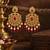 Cz chandbali gold-plated earrings with pink beads & pearl drops