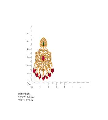 Cz chandbali gold-plated earrings with pink beads & pearl drops 4