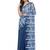 Blue pure linen dyed saree with blouse