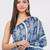 Blue pure linen dyed saree with blouse
