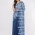 Blue pure linen dyed saree with blouse