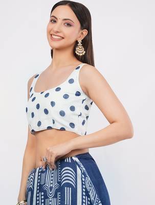 Blue pure linen dyed saree with blouse 6