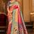 pink kanjivaram silk blend woven work traditional saree