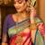 pink kanjivaram silk blend woven work traditional saree