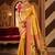 mustard kanjivaram silk blend woven work traditional saree