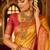 mustard kanjivaram silk blend woven work traditional saree
