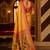 mustard kanjivaram silk blend woven work traditional saree