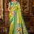 parrot green kanjivaram silk blend woven work traditional saree