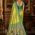 parrot green kanjivaram silk blend woven work traditional saree