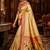 beige kanjivaram silk blend woven work traditional saree