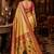 beige kanjivaram silk blend woven work traditional saree