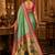 green kanjivaram silk blend woven work traditional saree