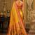 yellow kanjivaram silk blend woven work traditional saree