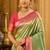 green kanjivaram silk blend woven work traditional saree