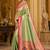 green kanjivaram silk blend woven work traditional saree